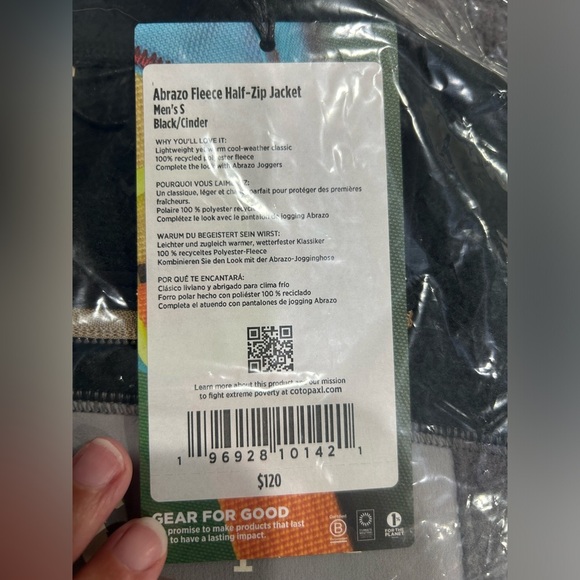 Cotopaxi Men’s Small Abrazo Half-Zip Fleece Jacket Black Cinder Grey NWT - Picture 7 of 8